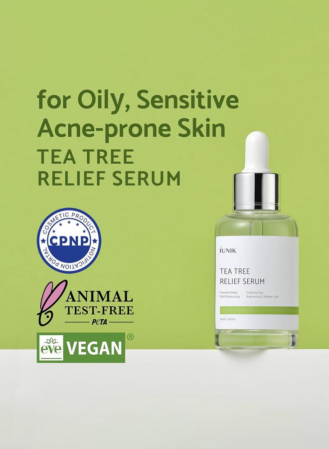iUNIK Tea Tree Soothing & Moisturizing Facial Serum, 50ml - Image 2