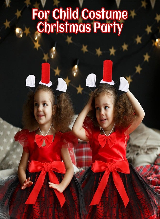 Toulite 10 Pcs Girls Cat Costume Set for Child Include 2 Tulle Tutu Skirt, 2 Child Headband, 2 Bow Tie, 2 Cat Tail and 2 Pairs Striped Tights - Image 3