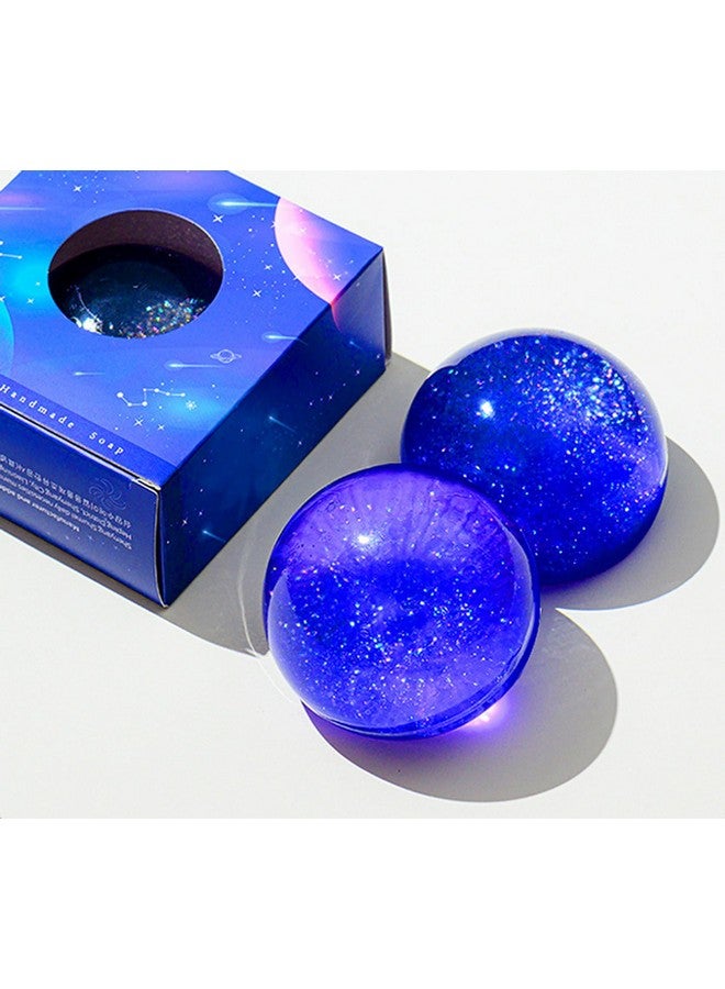 T-shin T-shin Lucky Sky Scented Botanical Soap Bar,100G Handmade Milky Way Galaxy Essential Oils Scented Bath Soap Gift for Men&Women,Face Body Moisturizing Artisanal Floral Soap with Blistering Net  - Image 3