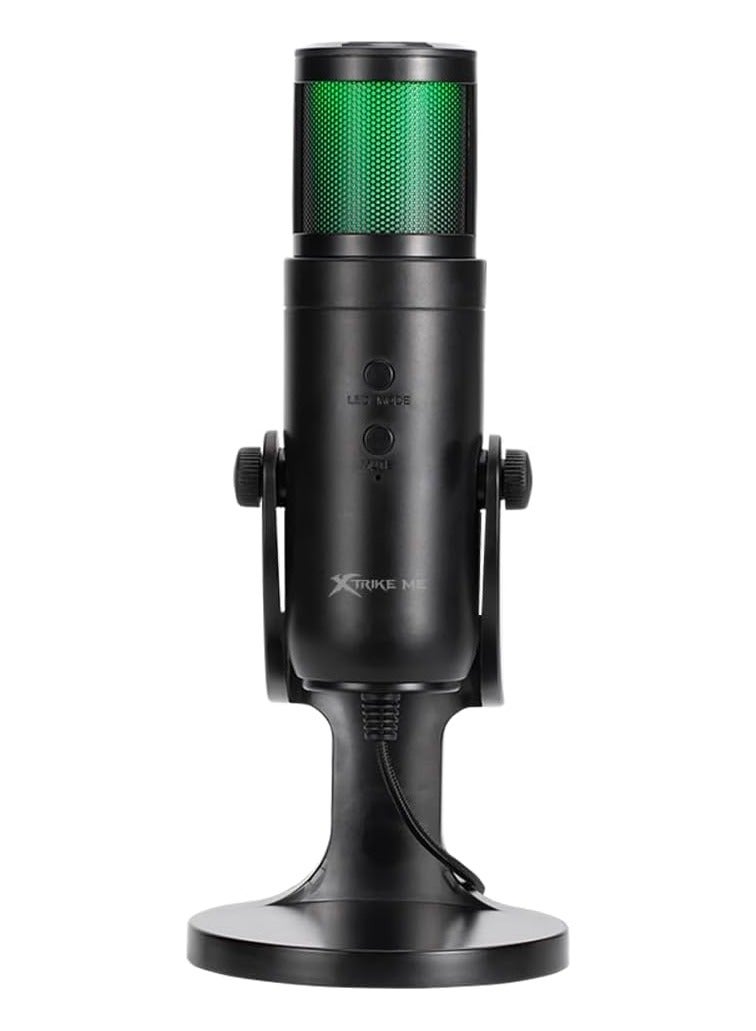 XTRIKE ME XMC03 USB RGB Gaming Streaming Microphone Live Streaming Desktop Omnidirectional mic - 12 RGB Lighting Modes - 360 Degree rotatable body - Shielded Cable For PC - Image 2