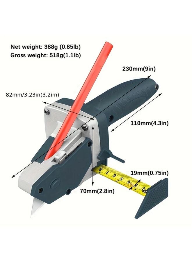 Multi Functional Drywall Cutter With Tape Measure Includes 10 Backup Blades For Plaster Board - Image 4