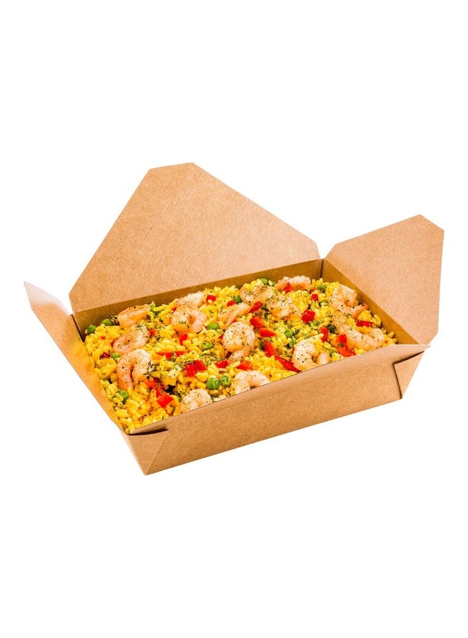 Restaurantware Bio Tek 49 Ounce Paper Take Out Boxes, 200 Greaseproof Take Out Food Containers - Tab Lock Closure, Microwave-Safe, Kraft Paper Take Out Boxes, Hot and Cold Foods, Recyclable - Image 2