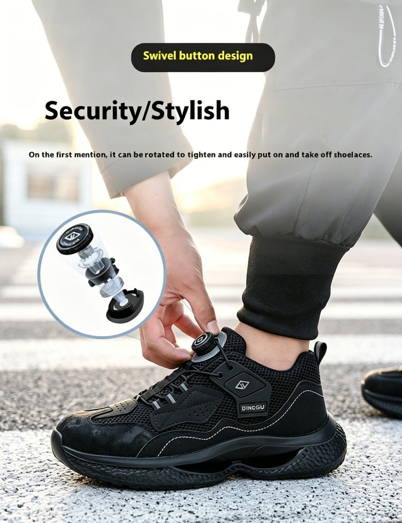 Dinggu Steel Toe Shoes for Men Lightweight Safety Shoes Comfortable Puncture Proof Slip On Indestructible Work Shoes and Fashion Sneakers. - Image 2