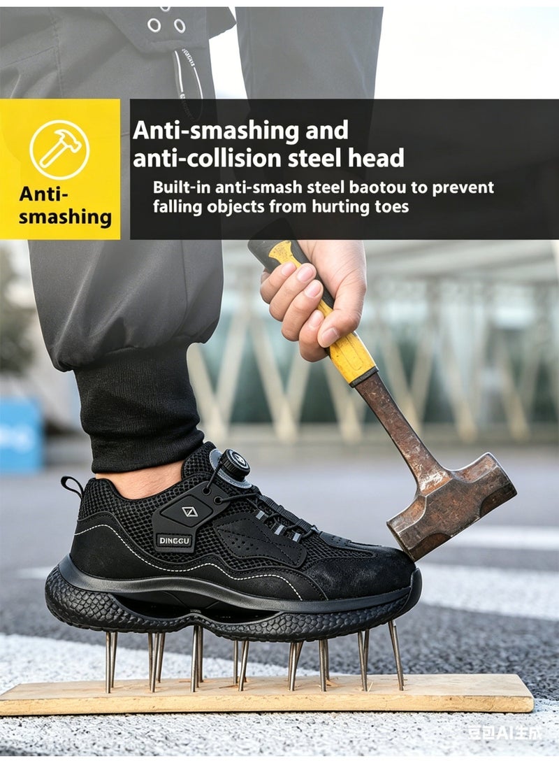 Dinggu Steel Toe Shoes for Men Lightweight Safety Shoes Comfortable Puncture Proof Slip On Indestructible Work Shoes and Fashion Sneakers. - Image 5