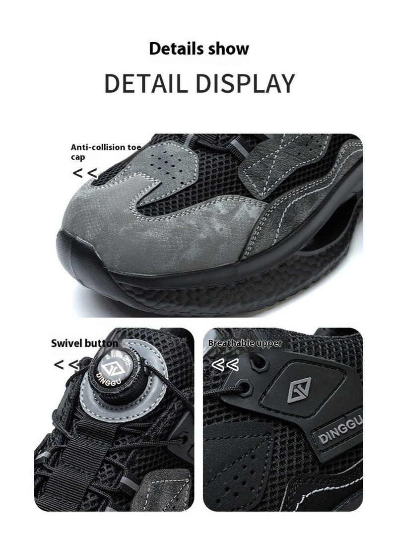 Dinggu Steel Toe Shoes for Men Lightweight Safety Shoes Comfortable Puncture Proof Slip On Indestructible Work Shoes and Fashion Sneakers. - Image 4