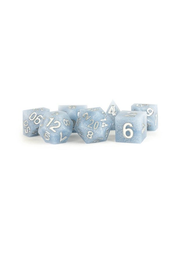 Metallic Dice Games - Dice Games 16Mm Sharp Edge Silicone Rubber Poly Dnd Dice Set: Glacial Debris, Role Playing Game Dice For Dungeons And Dragons - Image 1