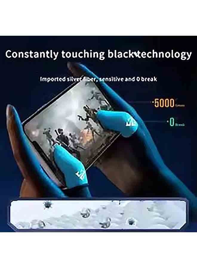 2 Pairs Gaming Finger Sleeves, Sweatproof Mobile Game Touchscreen Covers for Android/iOS, Includes Metal Storage Box - Image 3