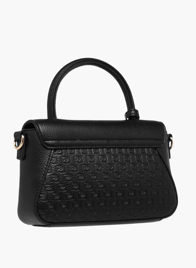 Paprika Monogram Embossed Satchel Bag with Button Closure