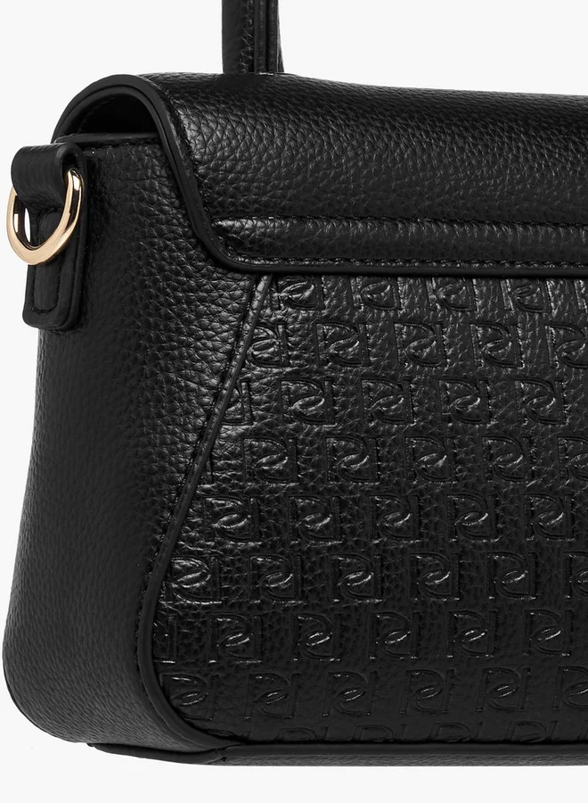 Paprika Monogram Embossed Satchel Bag with Button Closure