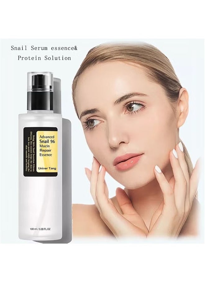Snail Clay 96% Intense Repair Serum 3.38 fluid oz, 100 ml, Facial Moisturizing Serum with Snail Secretion Filter, for Dark Spots and Fine Lines, Not Tested on Animals, Paraben Free