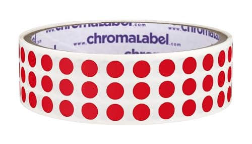 ChromaLabel 1/4 Inch Round Colored Stickers, Permanent Sticky Dots Color Coding Labels, Ideal Dot Stickers for Arts and Crafts - 1000 Colored Sticker Dots per Roll, Red Sticker - Image 1