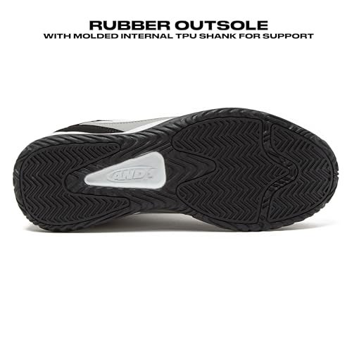AND1 Pulse 3.0 Basketball Shoes for Men, Indoor or Outdoor, Street or Court Basketball Sneakers Men - Black, Red, or White - White/Medium Grey/Black, 10.5 Medium - Image 5