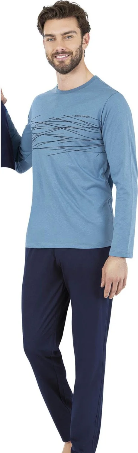 بيير كاردان Men's Pajama Set, Cotton, Pocket Detail