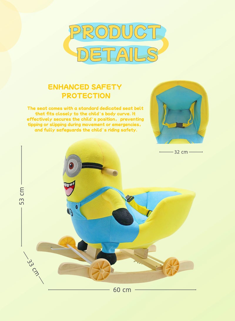 EASY FUTURE 2-in-1 Plush Rocking ME2 with Wheels Ride-On Rocker & Slider Toy for Toddlers and Kids - Image 2