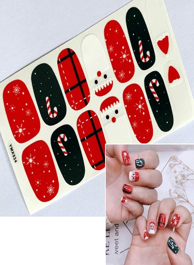 SILPECWEE 14 Sheets Christmas Nail Polish Strips for Women Self Adhesive Nail Stickers Full Nail Wraps Nail Strips Real Nail Polish Nail Art Stickers with 1pc Nail File - Image 5