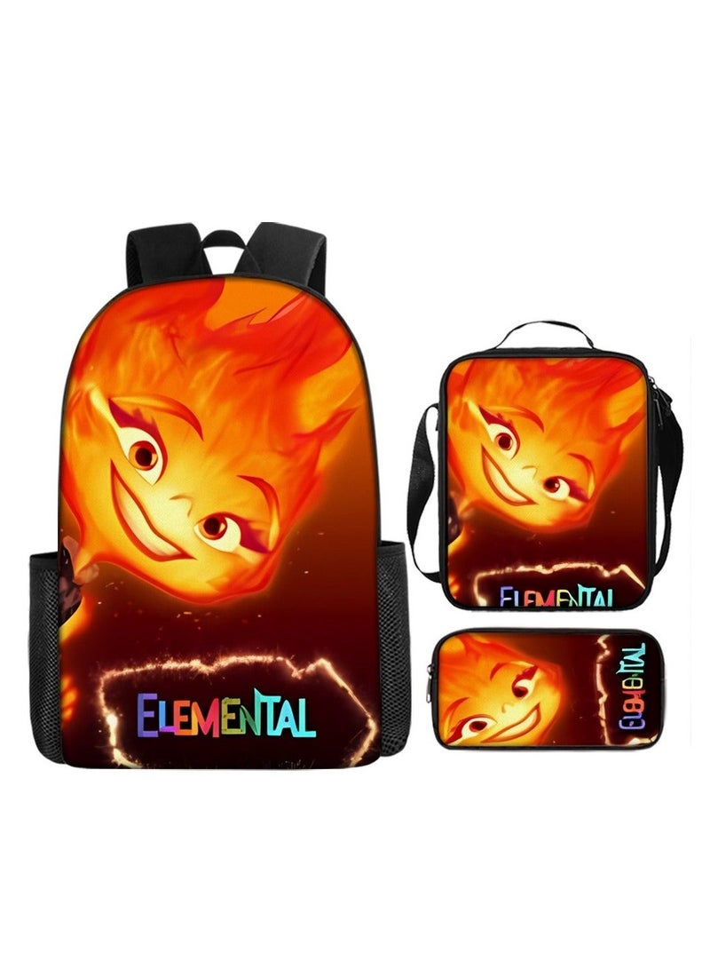 New Cute Cartoon Student Backpack Three-Piece Set 29*16*42cm