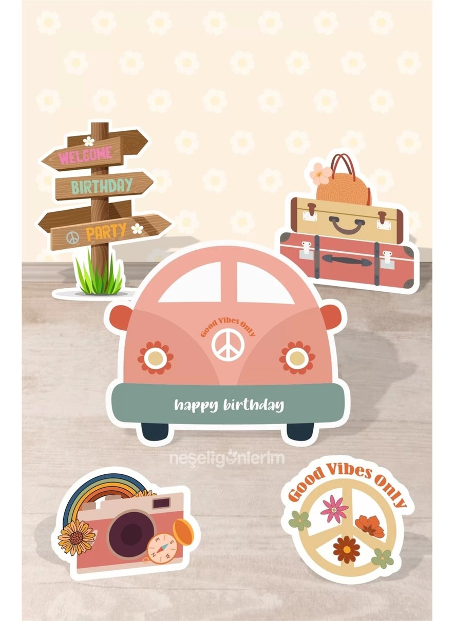Neşeli Günlerim Happy Days Good Vibes Themed Birthday * Standing Board Set 