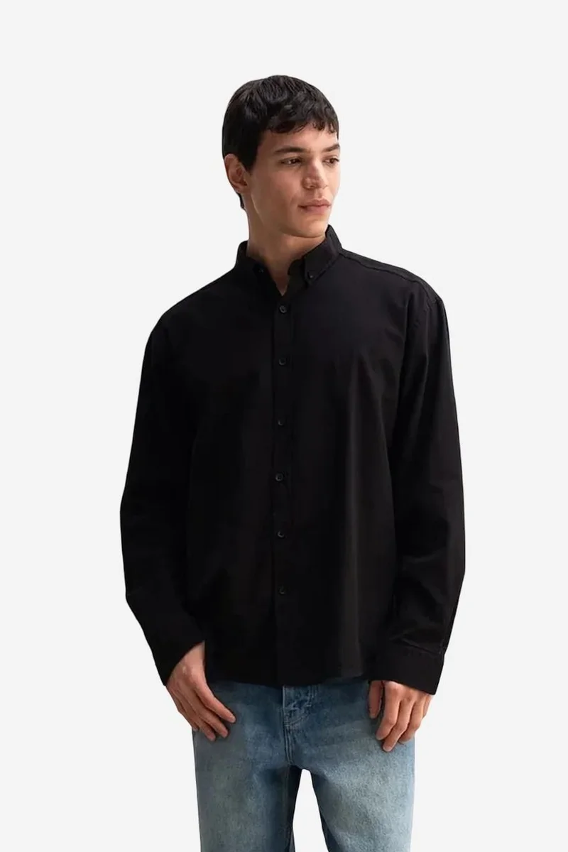 Giesto Black GIESTO Cotton Oversized Button-Up Shirt for Men | Best Price UAE