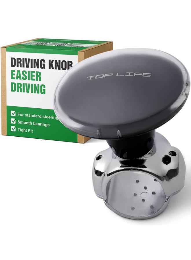 TopLife Steering Wheel Spinner Knob - Compatible With Any Steering Wheels - Smooth Brodie Suicide Knob for Autos, Tractors, Mowers, Boats - Manoeuver with Ease On Any Vehicle - Image 1