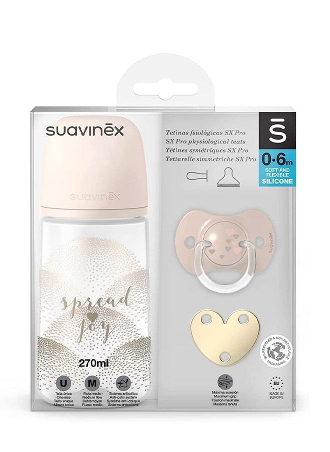 Suavinex SET 270+SOOTHER PHY 0/6+CLIP JOY BG