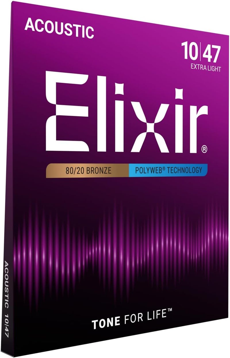 Elixir 80/20 Bronze Acoustic Guitar Strings with POLYWEB Coating - Image 1