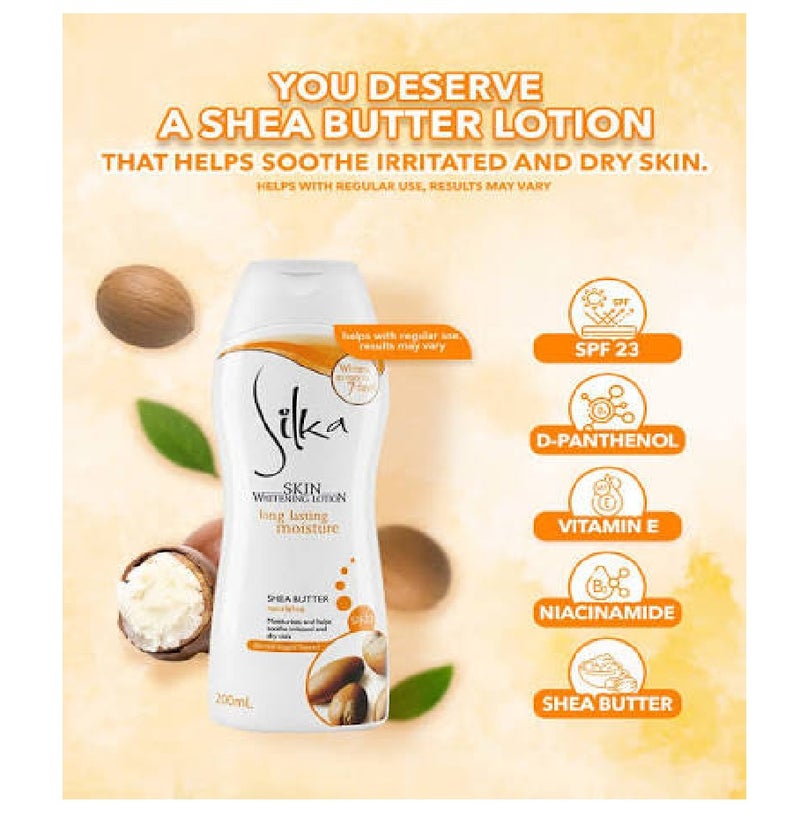 Silka Shea Butter Skin Whitening Lotion SPF 23 – 200ml - Image 2