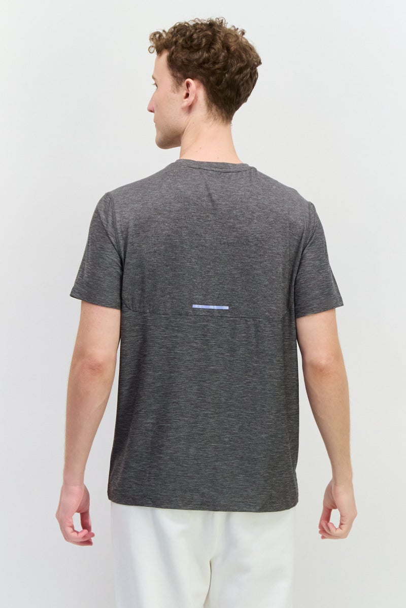 MOTION Men Sportswear Fit Short Sleeves Outdoor T-Shirt, Dark Grey - Image 3