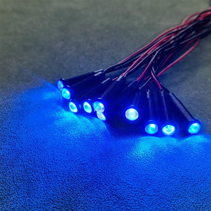 Gebildet 10pcs LED Plastic Indicator Pilot Light 110-220V Mounting Hole Size 6mm(Blue) - Image 4