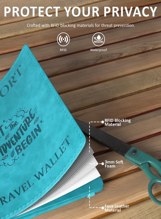 فيدوس حافظة جواز سفر فاخرة من الجلد الصناعي من فيدوس، مناسبة للرجال والنساء، مزودة بجيوب لبطاقات الائتمان/الخصم، وبطاقات الصعود إلى الطائرة، ونظام حماية بتقنية RFID لتنظيم مستندات السفر. - Image 4