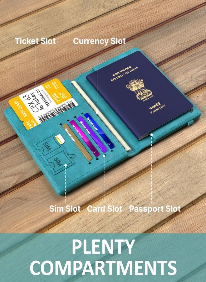 فيدوس حافظة جواز سفر فاخرة من الجلد الصناعي من فيدوس، مناسبة للرجال والنساء، مزودة بجيوب لبطاقات الائتمان/الخصم، وبطاقات الصعود إلى الطائرة، ونظام حماية بتقنية RFID لتنظيم مستندات السفر. - Image 3
