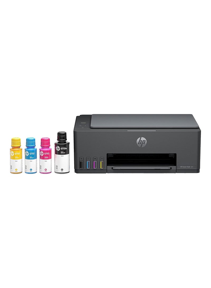 HP Smart Tank 581 Wireless All In One Printer, Print, Scan, Copy, Print up to 6000 black or 6000 color pages - Grey [4A8D4A] Grey/Black - Image 1