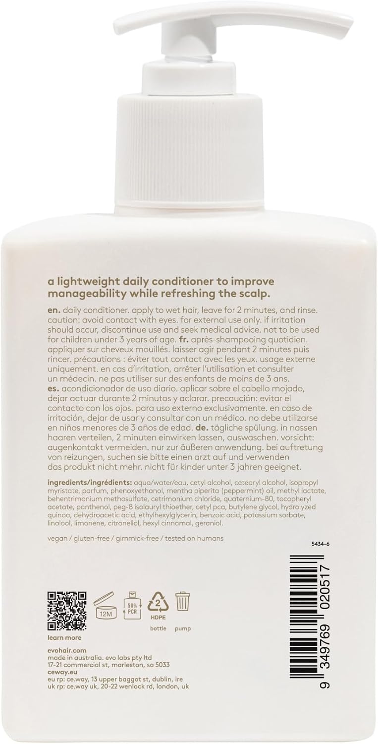 EVO Normal Persons Daily Conditioner Mild for All Hair Types Especially for Normal and Oily Hair Stimulates the Scalp Vegan SulphateFree 300 ml - Image 2