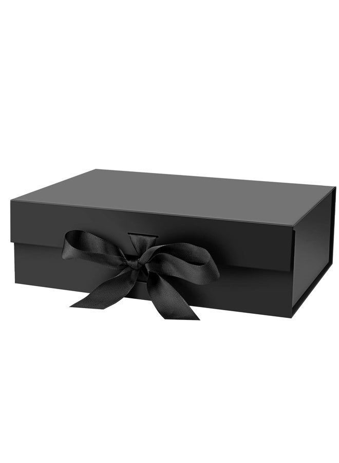 Black Gift Box with Ribbon for Mother's Day,Valentine's Day,Birthdays,Party 26*19*8cm - Image 1