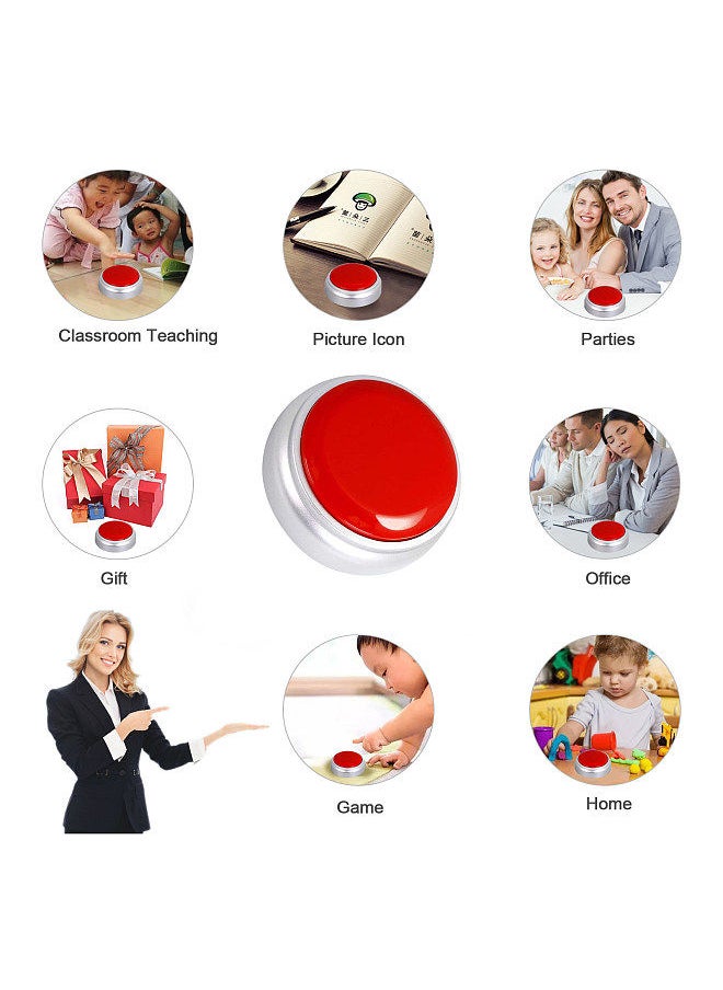 30 Seconds Recordable Talking Button Voice Custom Playback Recording Sound Buttons for Dogs Kids Toy Gift Answer Buzzers Parent-Child Interactive Party Noise Makers