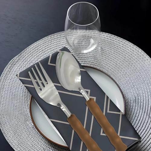 Parage 25 Pieces Stainless Steel Cutlery Set with Storage Box/Spoon Set/Spoon Stand for Kitchen and Dining Table (Contains: 6 Table Spoons, 6 Forks, 6 Soup Spoons, 6 Tea Spoons, 1 Stand) (Brown) - Image 5