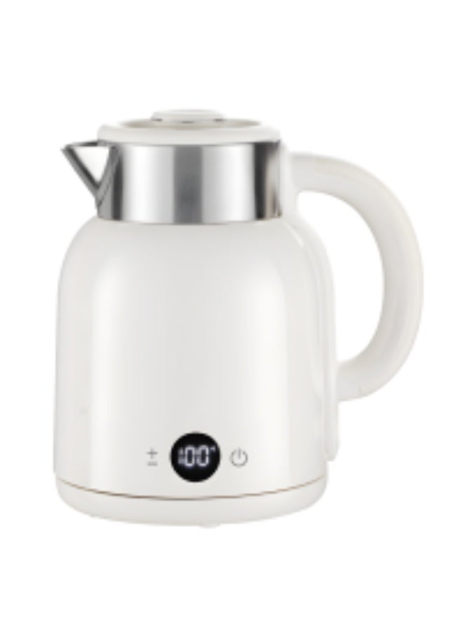 BluQ Kettle Retro Design 1.5l Digital Display With Temperature Adjustment Function White