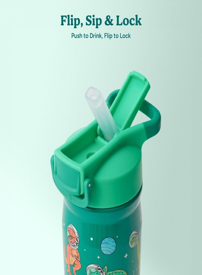 REDUCE 14 oz Hydrate Pro Stainless Steel Insulated Water Bottle - Flip Top Leak-Proof Lid,Dishwasher Safe,BPA-Free, Dual Wall Vacuum, Keeps Drinks Cold for 48 Hrs, Cup Holder Friendly - Jurassic Space - Image 5