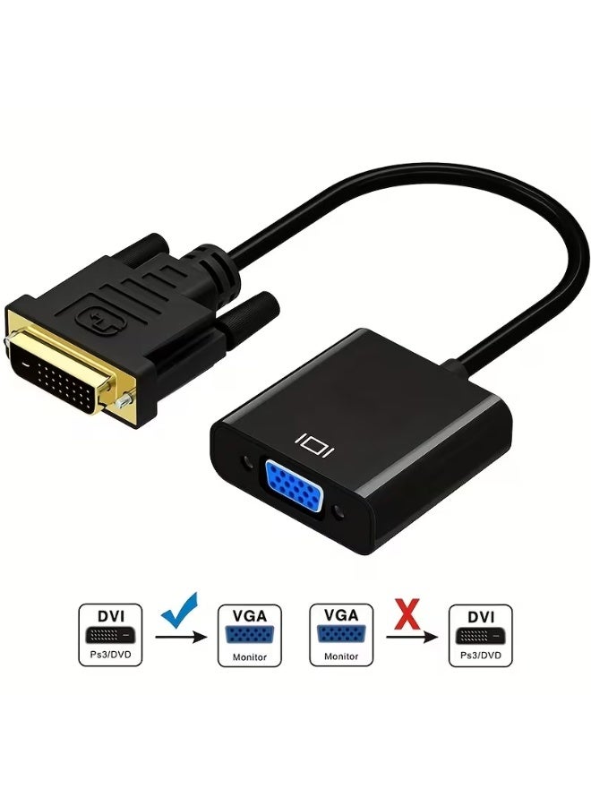 كابل محول بدقة Full HD 1080P: محول من DVI-D (25 سنًا) إلى VGA، ومحول DVI-D (24+1) إلى VGA (من ذكر إلى أنثى) لأجهزة الكمبيوتر المكتبية والمحمولة. - Image 2