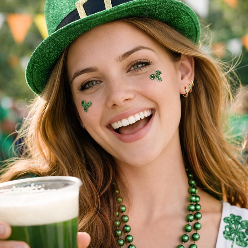 Inerney St Patricks Day Huggie Hoop Earrings for Women, Small Green 14K Gold Plated Earrings, Hypoallergenic Lightweight Emerald Irish Holiday Jewelry - Image 5