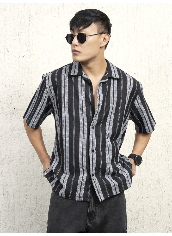 Hubberholme Men's Multicolor Oversized Shirt - Vibrant and Trendy Loose Fit  - Image 1