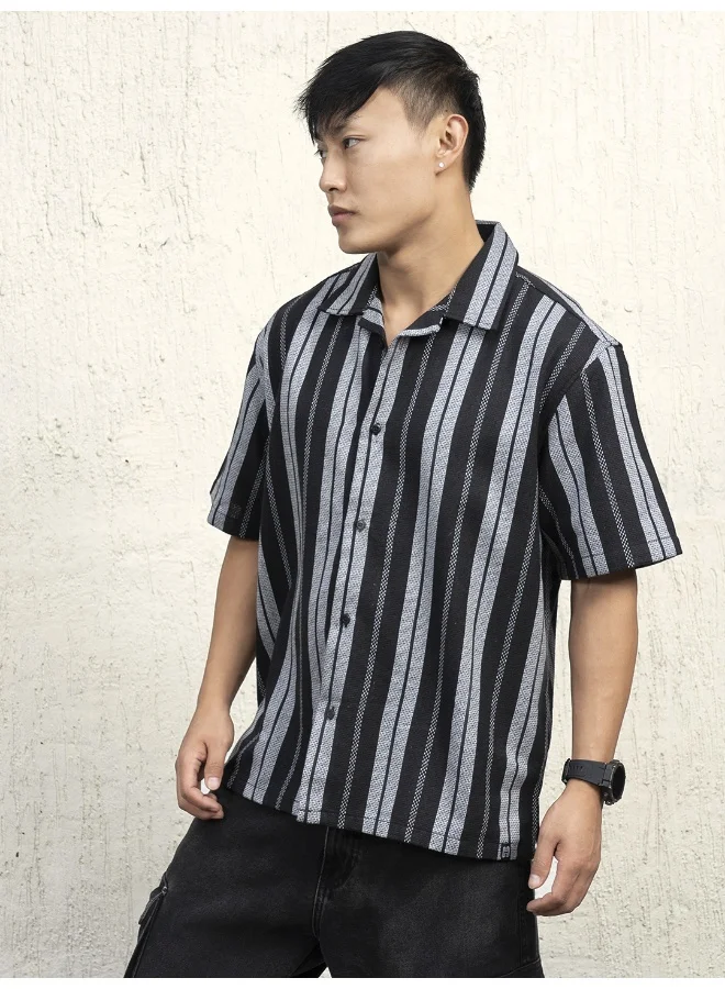 Hubberholme Men's Multicolor Oversized Shirt - Vibrant and Trendy Loose Fit