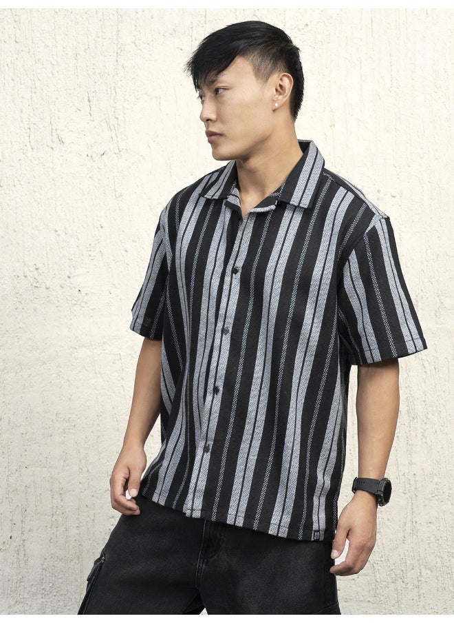 Hubberholme Men's Multicolor Oversized Shirt - Vibrant and Trendy Loose Fit  - Image 3