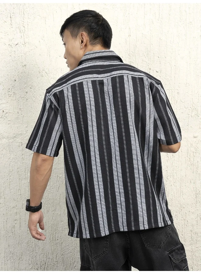 Hubberholme Men's Multicolor Oversized Shirt - Vibrant and Trendy Loose Fit