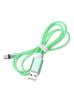 نيبمينينت كابل شحن بتصميم 3 في 1 لمزامنة البيانات مزود بإضاءة LED بمنفذ Lightning وMicro USB وType-C l بسدادة الوقاية من الغبار أخضر 