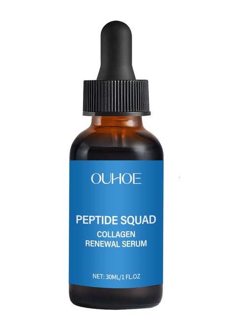Peptide Squad Collagen Renewal Serum, Anti-Aging Serum for Face with Copper Peptides, Argireline, and Matrixyl 3000, Hydrating Peptide Serum for Wrinkles, Fine Lines, and Skin Elasticity 30ML