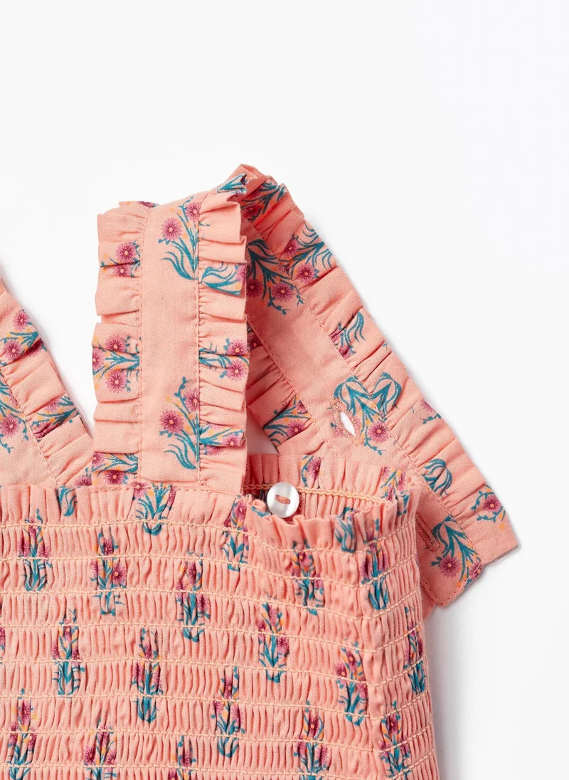 Zippy Strappy Dress + Bloomers with Floral Pattern for Baby Girls