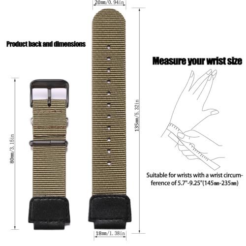 MCXGL Nylon watch strap Compatible with Casio AE1200WH AE-1000 SGW-300H SGW-400 AQ-S810W 18mm Men's Replacement Leather Watch band stainless steel ring (Army Buckle) - Image 2