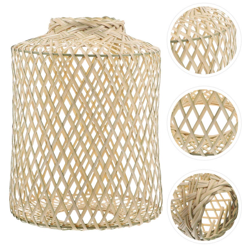 Handmade Woven Rattan Pendant Lampshade Medium Size For Living Room Bedroom - Image 4