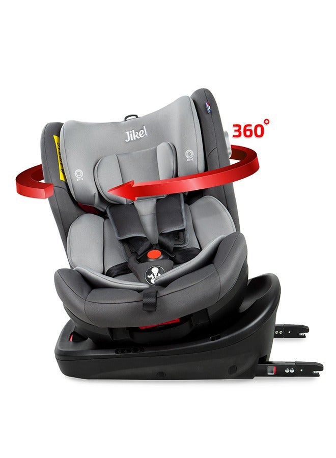 جيكل مقعد سيارة قابل للتحويل الكل في واحد IsoFix يدور 360 درجة، ساتورن، 0-36 كجم - رمادي - Image 4