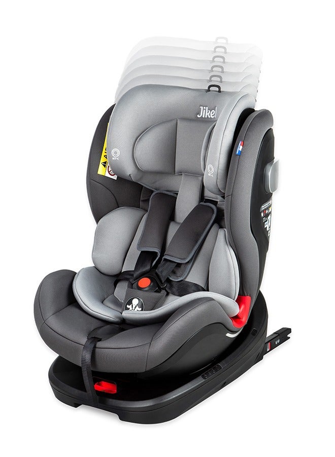 جيكل مقعد سيارة قابل للتحويل الكل في واحد IsoFix يدور 360 درجة، ساتورن، 0-36 كجم - رمادي - Image 3